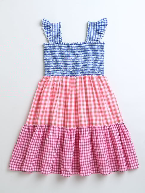 Zip Zap Zoop Girls Multi Regular Fit Chequered Dress-picture-32
