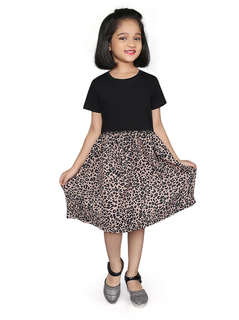 Zip Zap Zoop Girls Black Regular Fit Printed Dress-picture-30