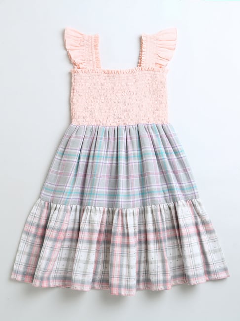 Zip Zap Zoop Girls Peach Regular Fit Printed Dress-picture-15