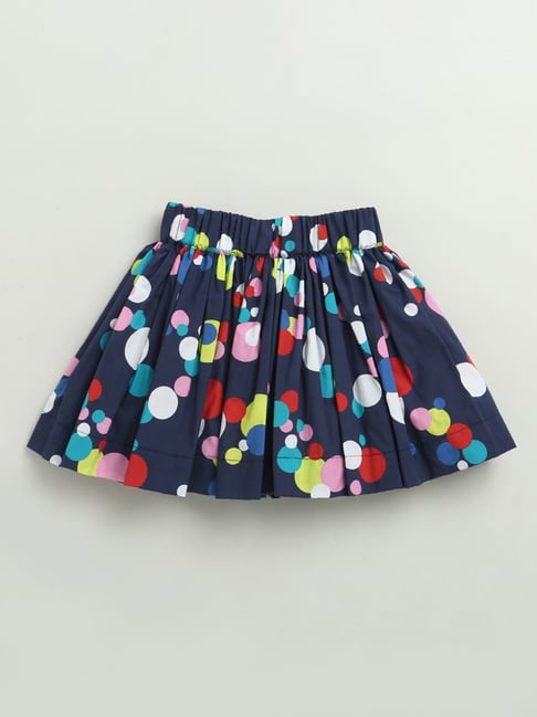 Zip Zap Zoop Girls Navy Blue Regular Fit Printed Skirt