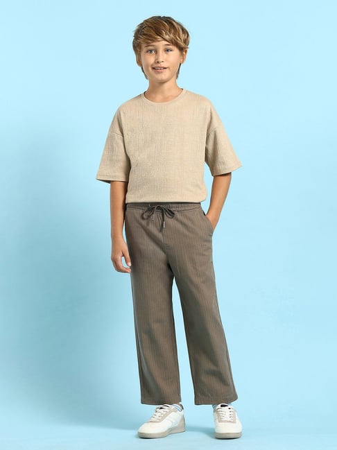 u.s. polo assn. Boys Grey Cotton Striped Joggers-picture-41