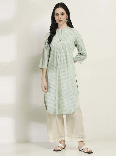 Rangriti Green Viscose Rayon Straight Kurta-picture-32