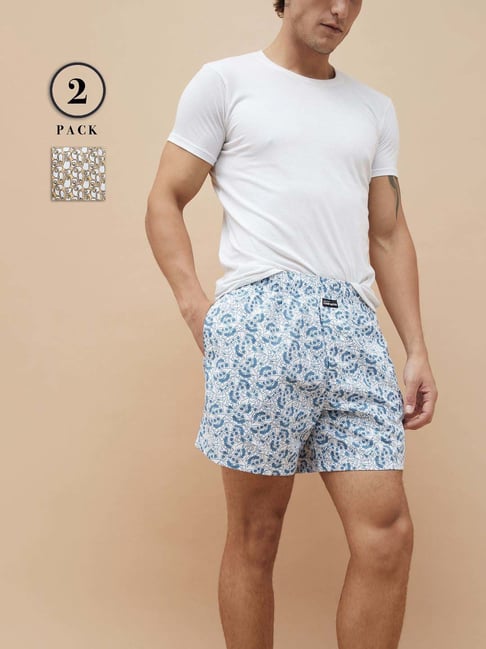 Fame Forever By Lifestyle Multicolour Cotton Regular Fit Printed Boxers - Pack Of 2