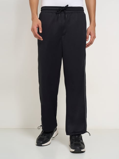 Ajile By Pantaloons Black Loose Fit Trackpants