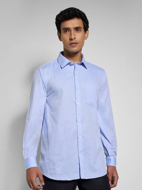 Peregrine By Pantaloons Blue Cotton Regular Fit Shirt-picture-33