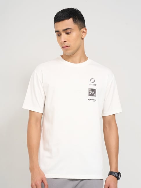 Ajile By Pantaloons White Relaxed Fit Printed Sports T-Shirt-picture-46