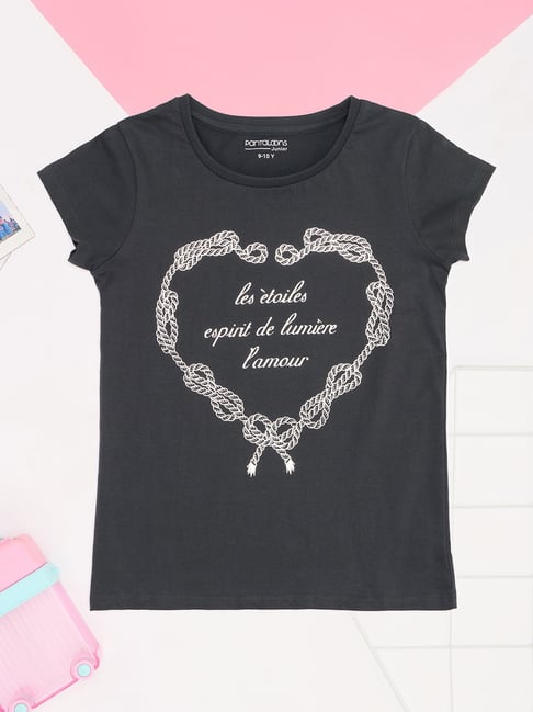 Pantaloons Junior Girls Charcoal T-Shirt-picture-40