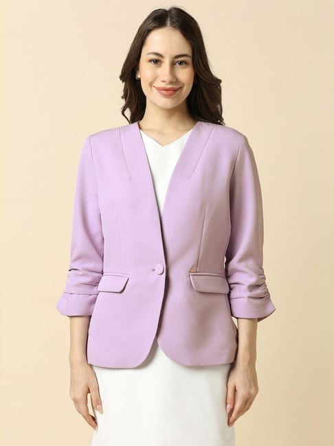 Allen Solly Purple Regular Fit Blazer-picture-37