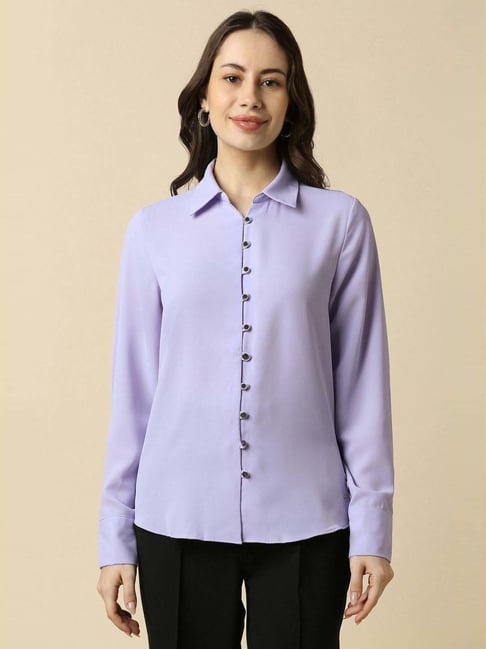 Allen Solly Purple Regular Fit Shirt-picture-30