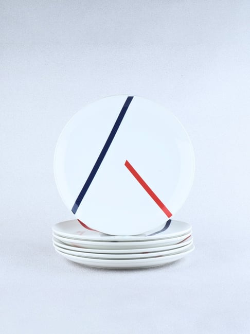 BlackCarrot Tamo White Porcelain Full Plates - Set of 6-picture-17