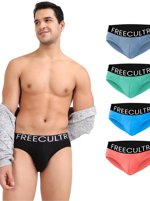 Freecultr Multi Regular Fit Solid Briefs (Pack of 5)