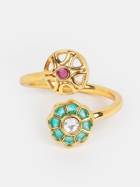 Shaya 925 Silver The Shaadi Diaries Gold Plated Saat Phere Ring