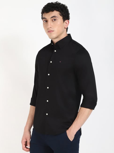 Tommy Hilfiger Mens Black Slim Fit Shirt-picture-16