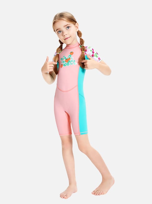 Little Surprise Box Unisex Pink Comfort Fit Printed Swimsuit