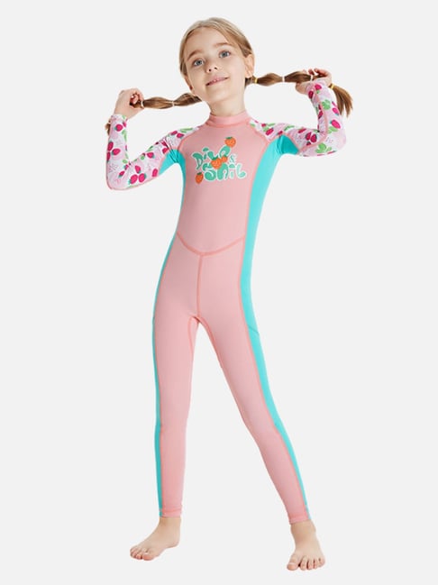 Little Surprise Box Unisex Pink Comfort Fit Printed Swimsuit