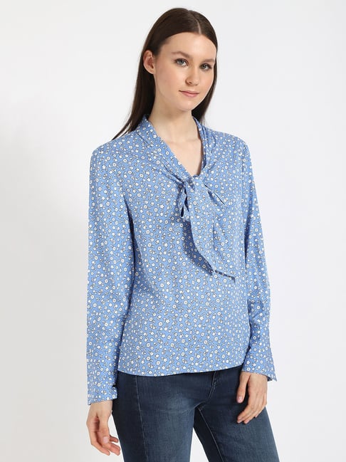 Tommy Hilfiger Womens Blue Relaxed Fit Top-picture-11