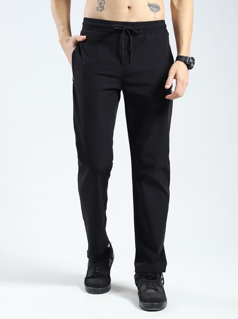 Rock.It Black Nylon Blend Regular Fit Solid Trackpants-picture-38