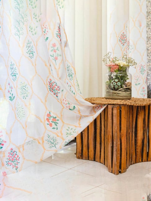 Urban Space Multicolor Polyester Printed Door Curtain with Eyelets & Tieback - Set of 2 (7 ft)-picture-48