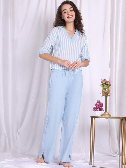 NEUDIS Blue Striped Pyjamas Set