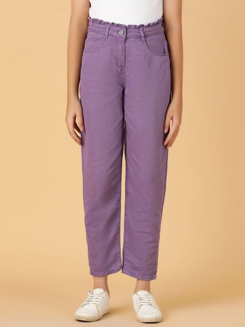 Tales Stories Girls Purple Cotton Jeans