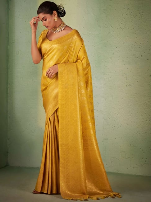 Vardha Yellow Woven Saree With Unstitched Blouse-picture-39