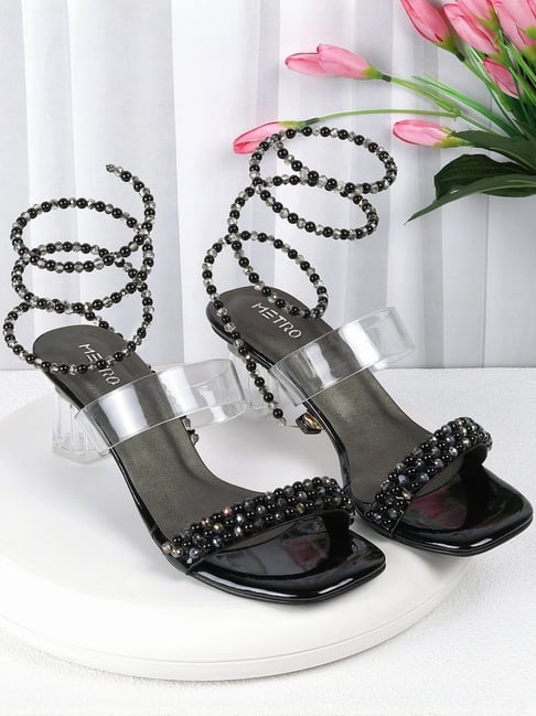 Metro Women's Black Ankle Strap Sandals-picture-27
