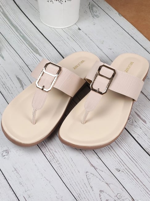 Walkway Women's Beige T-Strap Sandals-picture-10