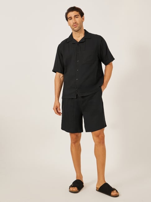 Styli Black Cotton Relaxed Fit Co-Ord-picture-45