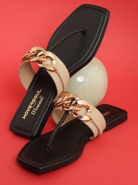 Hoversoul X D'Lorzeri Women's Soleace Black T-Strap Sandals