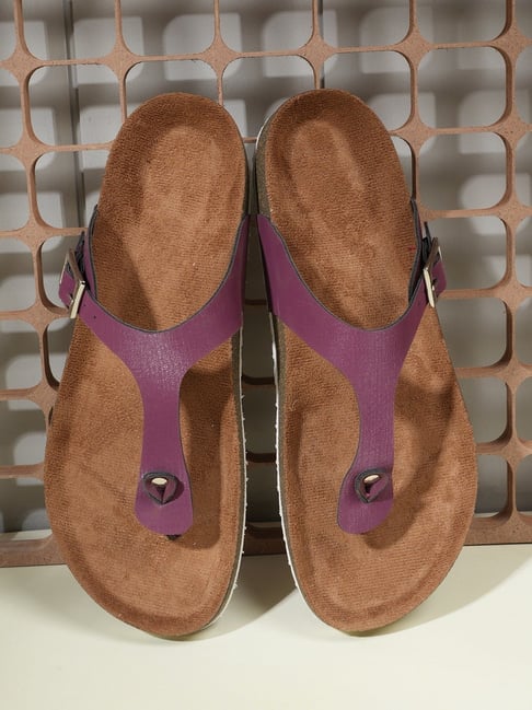 Mozafia Women's Purple T-Strap Sandals-picture-44