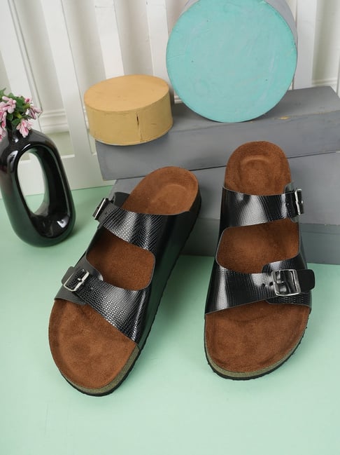 Mozafia Women's Black Slides-picture-38