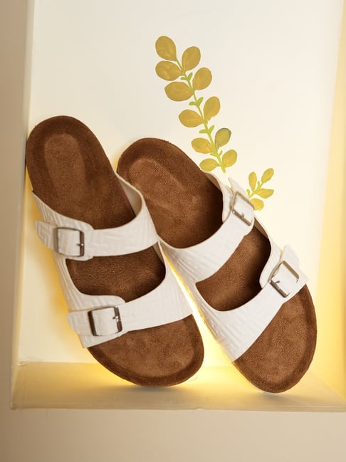 Mozafia Women's White Slides-picture-39
