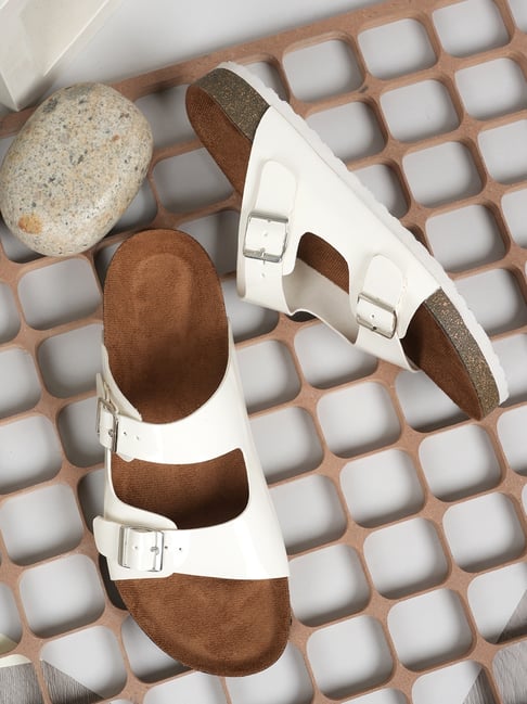 Mozafia Women's White Slides-picture-38