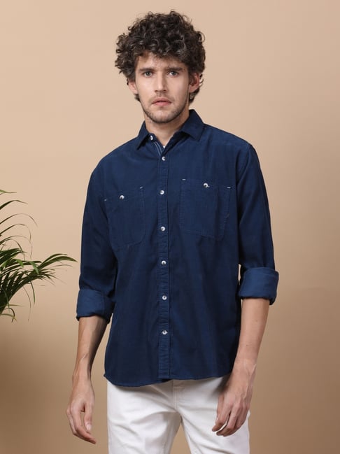 Kuons Avenue Teal Blue Slim Fit Shirt-picture-32