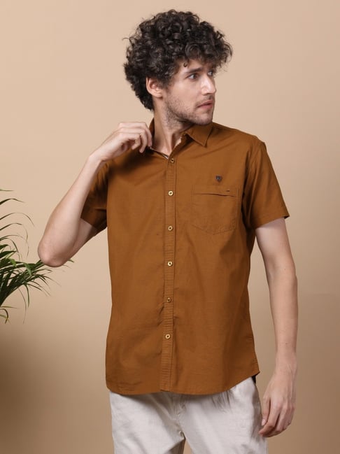 Kuons Avenue Brown Slim Fit Shirt-picture-23