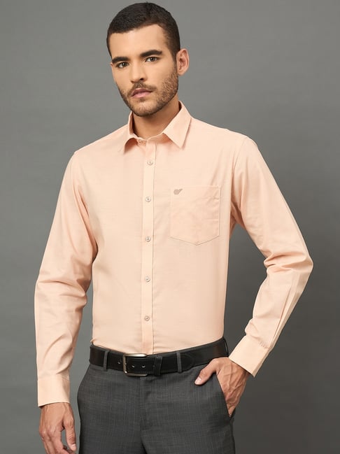 Club York Peach Slim Fit Shirt