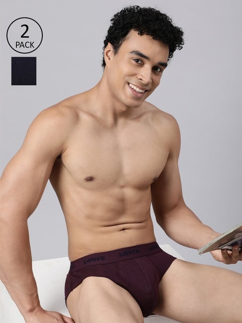 Levi's Multicolor Cotton Solid Briefs Pack of 2-picture-17