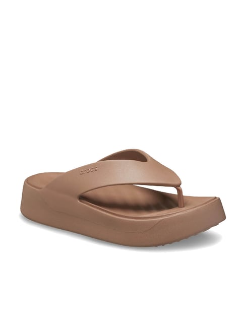 Crocs Women's Getaway Brown Thong Wedges-picture-25