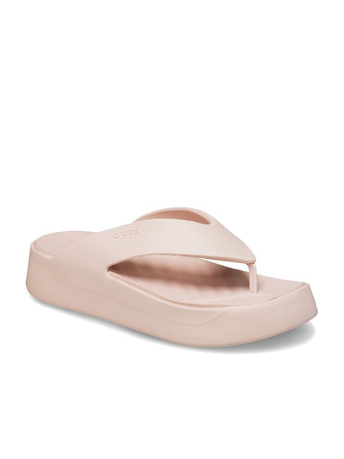 Crocs Women's Getaway Pink Thong Wedges