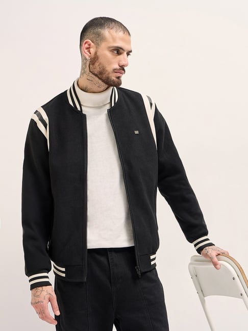 The Bear House Black Polyester Regular Fit Solid Casual Jacket-picture-24