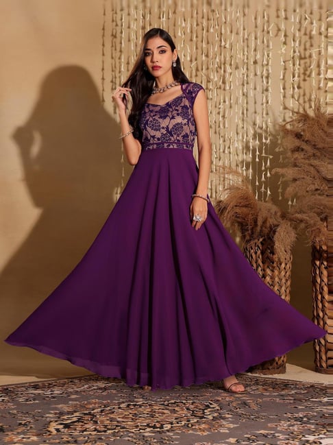 purple misses dresses long purple dress formal WEDTREND Women Lilac Formal Dress with Slit Tulle A-Line Long Sleeves Party Dress
