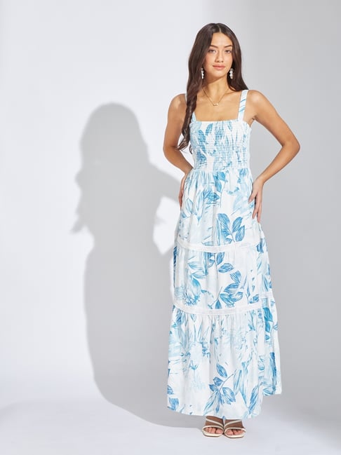 Latin Quarters Blue Print Sleeveless Maxi Dress-picture-13