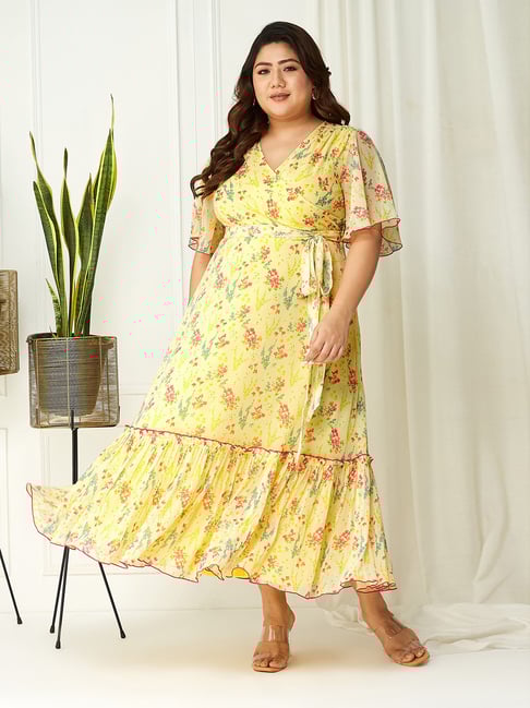 Miss Chase A+ Multi Chiffon Relaxed Fit Floral Print Dress-picture-20
