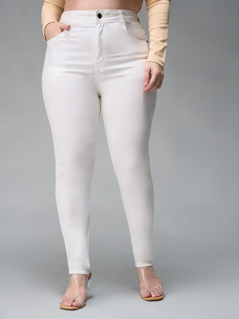 Miss Chase A+ White Denim Skinny Fit Jeans-picture-36