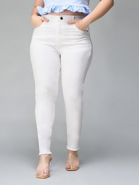 Miss Chase A+ White Denim Skinny Fit Jeans-picture-28