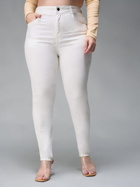 Miss Chase A+ White Denim Skinny Fit Jeans-picture-37