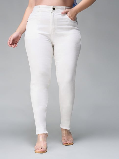 Miss Chase A+ White Denim Skinny Fit Jeans-picture-33