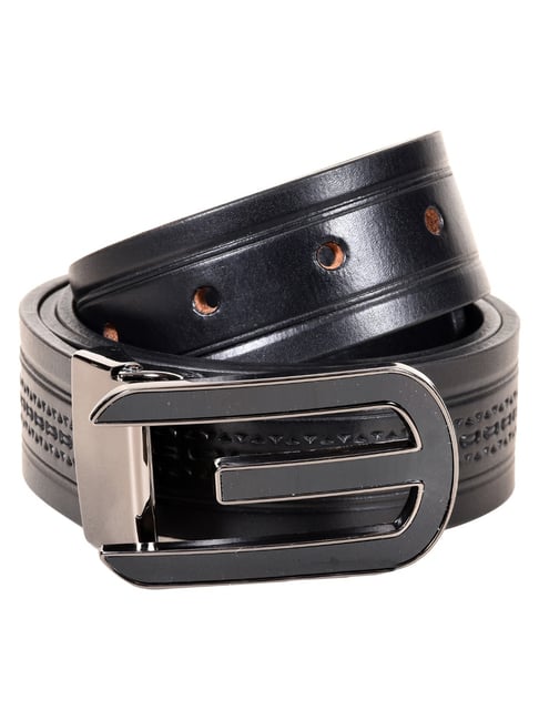 SASSORA HUNG Black Textured Leather Casual Belt