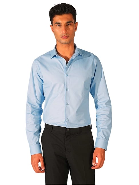 Selected Homme Cashmere Blue Cotton Slim Fit Shirt