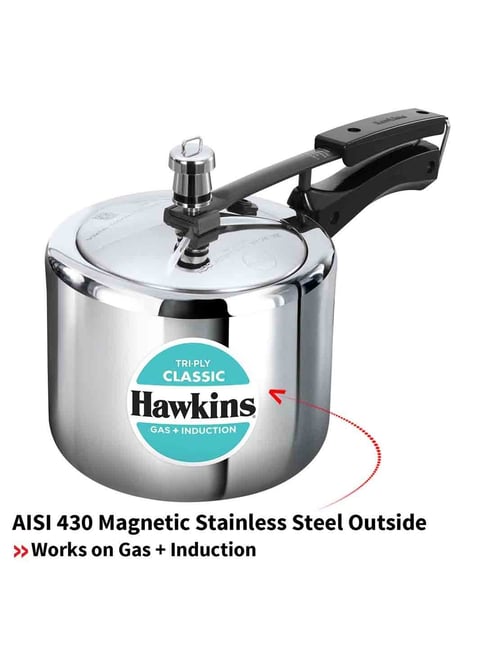 Hawkins Triply L Classic Pressure Cooker, Triply Induction Inner